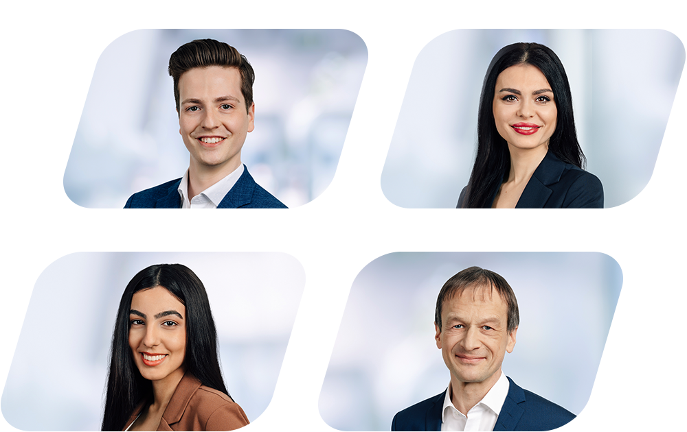 Vier Mitarbeitende von quattec